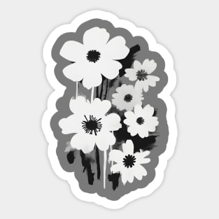 White flowers vintage Sticker